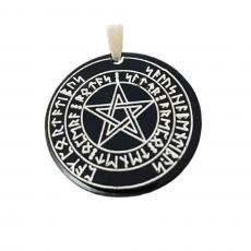 Magical Witches amulet with runic (Pendant from Horn)