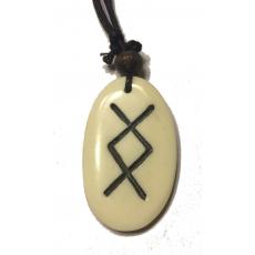 Ingwuz Rune - Pendant of Bone (White)