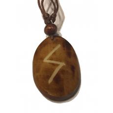 Sowilo Rune - Pendant of Bone (Brown)