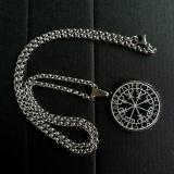 Viking compass in the Rune circle (pendant + chain in silver)